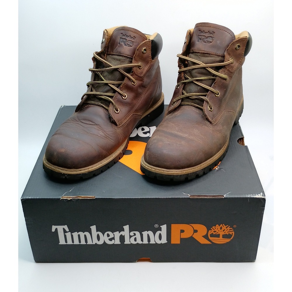 Timberland PRO A1WG2 Work Boots Men Size 11.5 Brown Leather Soft Toe EH SR